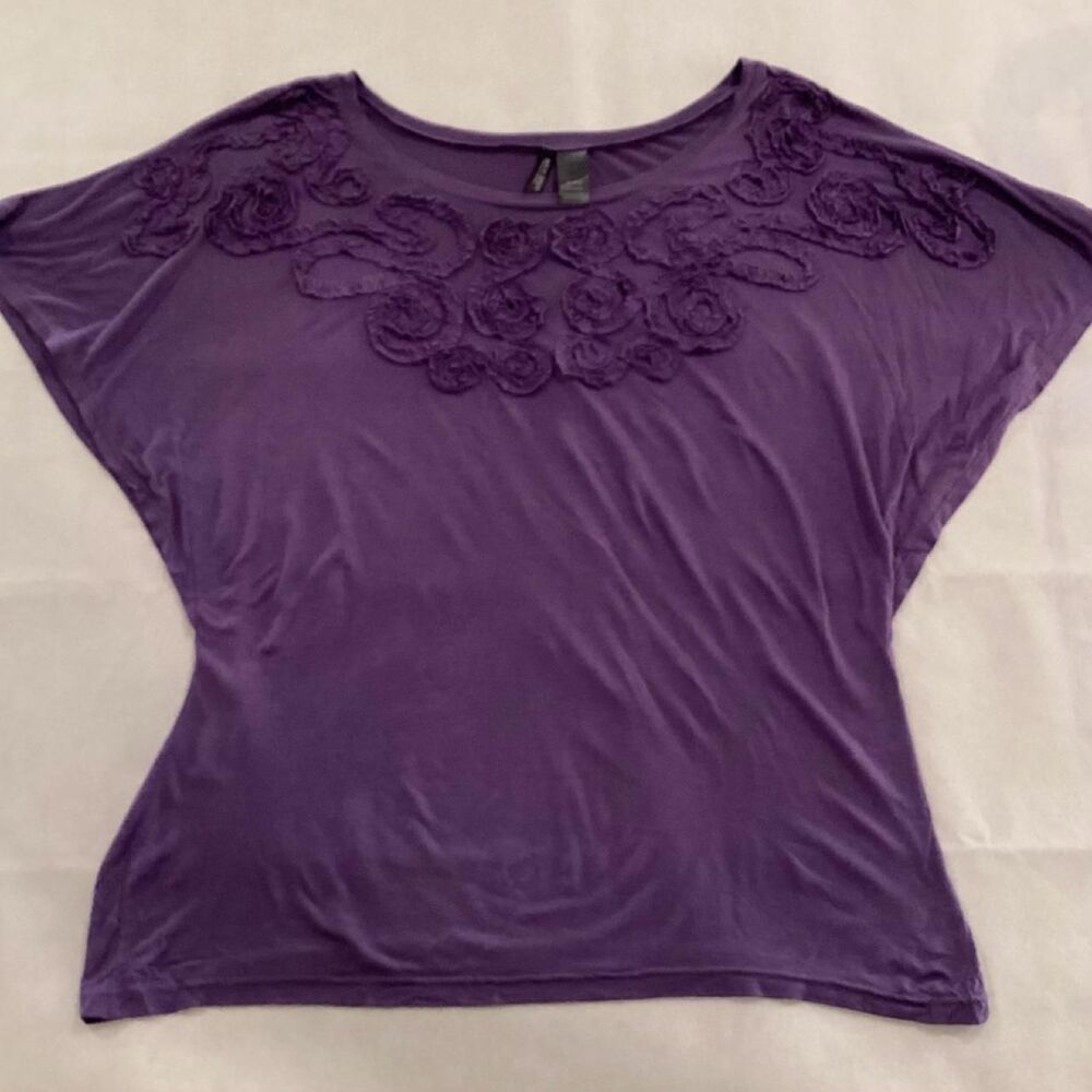 Bisous Women's Purple Blouse size xl 8/22